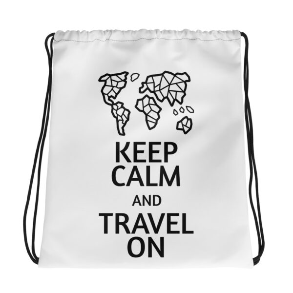 Kordelzug-Beutel “Keep Calm and Travel on”