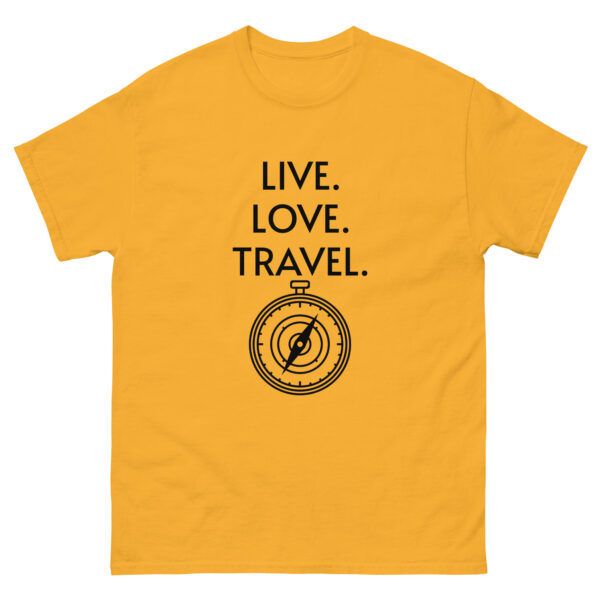 Klassisches Unisex T-Shirt “Live. Love. Travel”