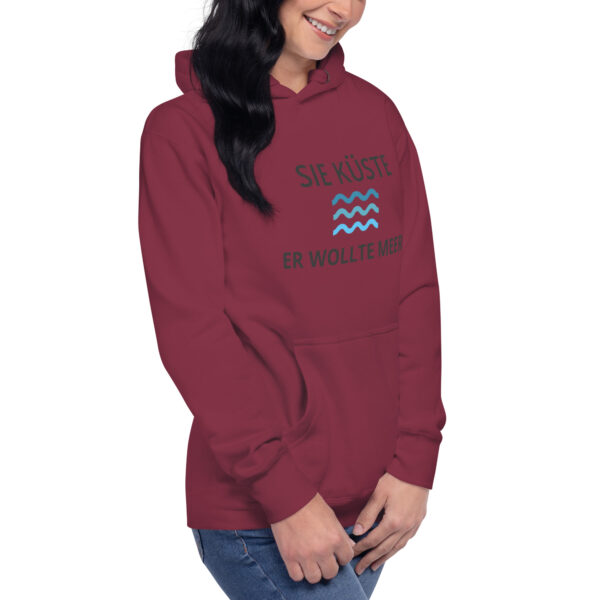 Unisex-Kapuzenpullover “Sie Küste, er wollte Meer”